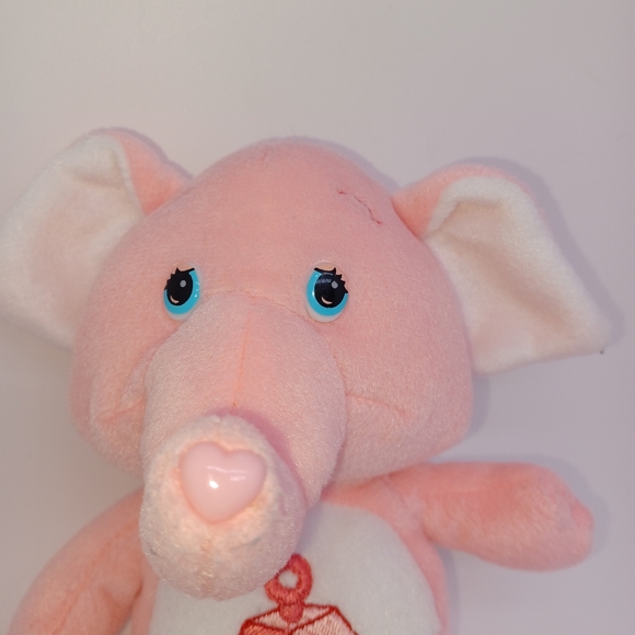 Care Bears Cousins Lotsa Heart Elephant Plush 8" Pink Heart Tummy Stuffed 2004 - Picture 2 of 7
